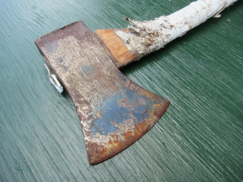 Vintage Werkzeug Axt Beil 19" langer Holzgriff mit 4+"" Klinge - Bild 6 von 10