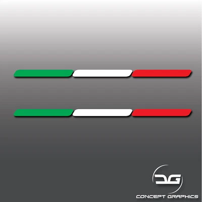 2x Italy Italian Flag Stripe Euro Car Window Bumper Dash Vinyl Decal Stickers