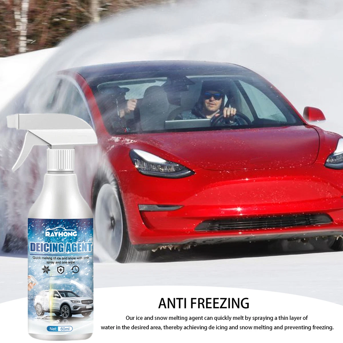 Deicer Spray for Car Windshield Auto Windshield Deicing Spray, Ice Remover Melting Spray
