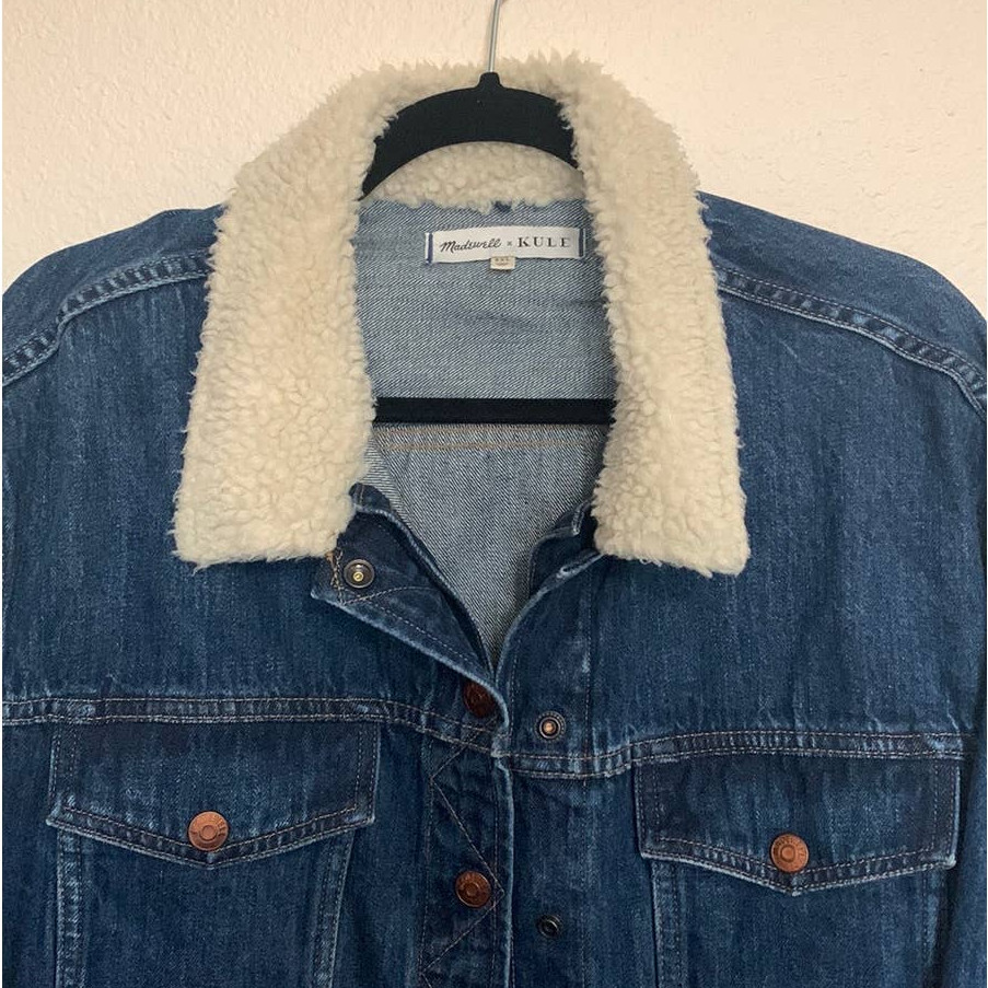 KULE Sherpa-Lined Oversized Jean Jacket 