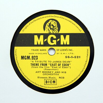 ART MOONEY ORCHESTRA ''Rebel Without A Cause'' (James Dean) (E+) M-G-M 923 [78]