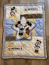 Vintage Disney Baby Mickey Mouse Minnie Blanket Crib Quilt Cover Floppy Ears