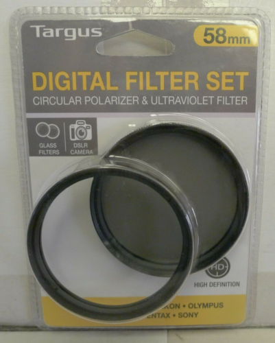 Jeu de filtres numériques Targus 58 mm HD polariseur et ultraviolet TG-58C - NEUF - Photo 1/2