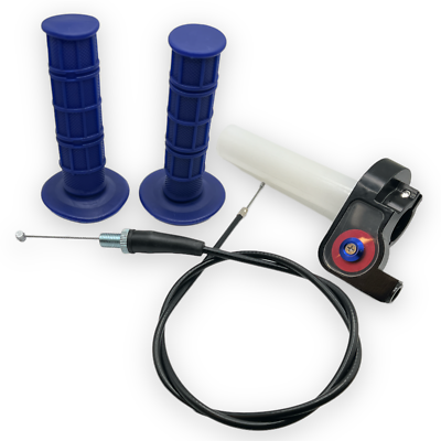 Blue Throttle Twist Grip & Cable Set For 140cc-160cc Pit Bikes & Dirt Bikes