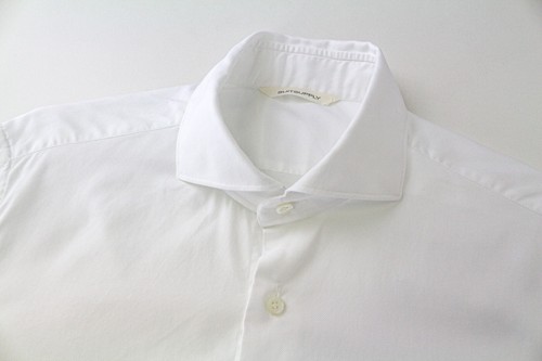 Suitsupply Hombre Camisa ~ XS Ajustado Algodón Puro Blanco Cuello Corte Clásico - Imagen 3 de 7