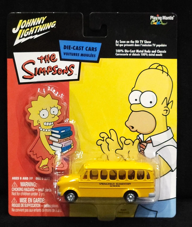 Johnny Lightning Otto's Springfield Elementary School Bus The Simpsons Car w/RRs - Image 2 of 2