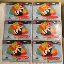 6 Anagram Thanksgiving foil Balloons new made in USA 24" X 28"