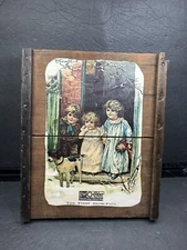 Antique Wooden Plaque  "O-Cedar Polish" Print Ad: "The First Snowfall" Rare
