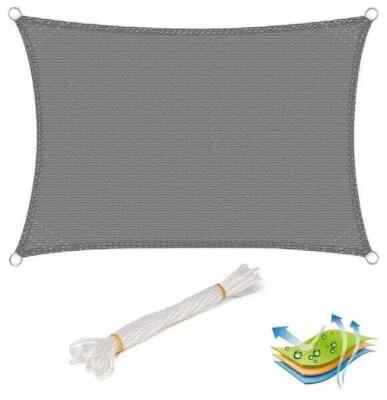 Sonnensegel Sonnenschutz HDPE Windschutz UV Schutz Grau 5 x 7 m