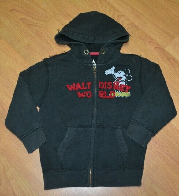 Retro Sewn Patches Walt Disney World Full Zip Hoodie Sweatshirt Youth Small Nice | eBay