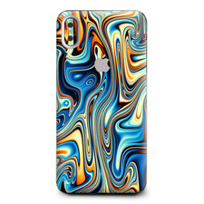 Skins Decal Wrap for Apple iPhone XS Max blue orange psychadelic oil slick