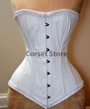 Heavy Duty Double Steel Boned Waist Training Long Line Cotton Over Bust Corset