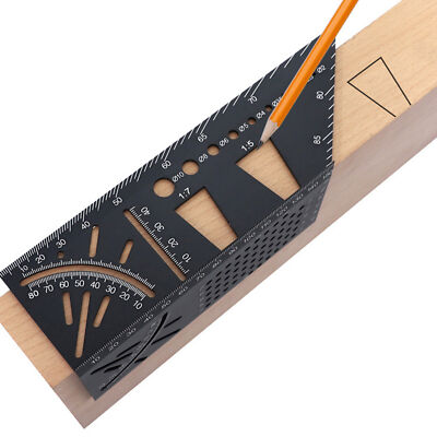 45°/90° Multifunction Woodworking Scribe Aluminum   Angle Ruler Tools #E10