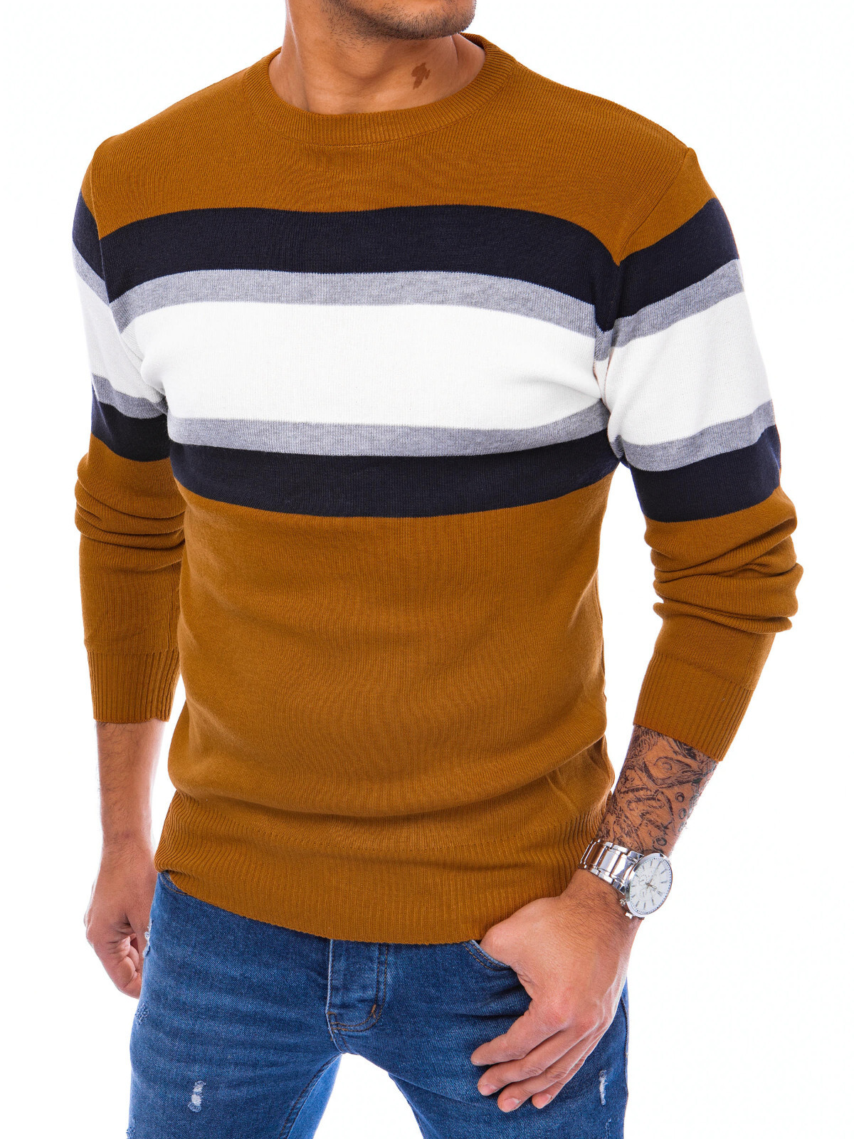 Herren Strickpullover Rundhals Langarm - Winterpullover Aus Weichem Material