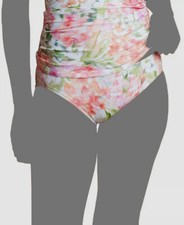 Lauren Ralph Lauren Women's White Floral-Print Bikini Bottom Swimwear Size 16