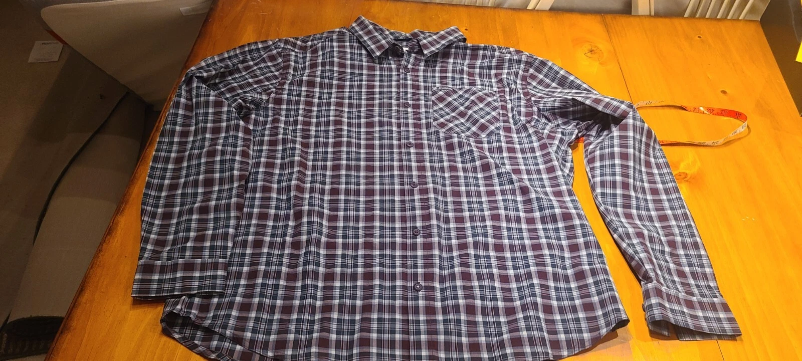 Men's Columbia stretch woven polyester L/S shirt XXL NWOT Purple