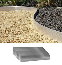 Set of 10 Ultra Strong Aluminium Lawn Edging 14cm x 1m (10m Long) | Flower Bed Edging |