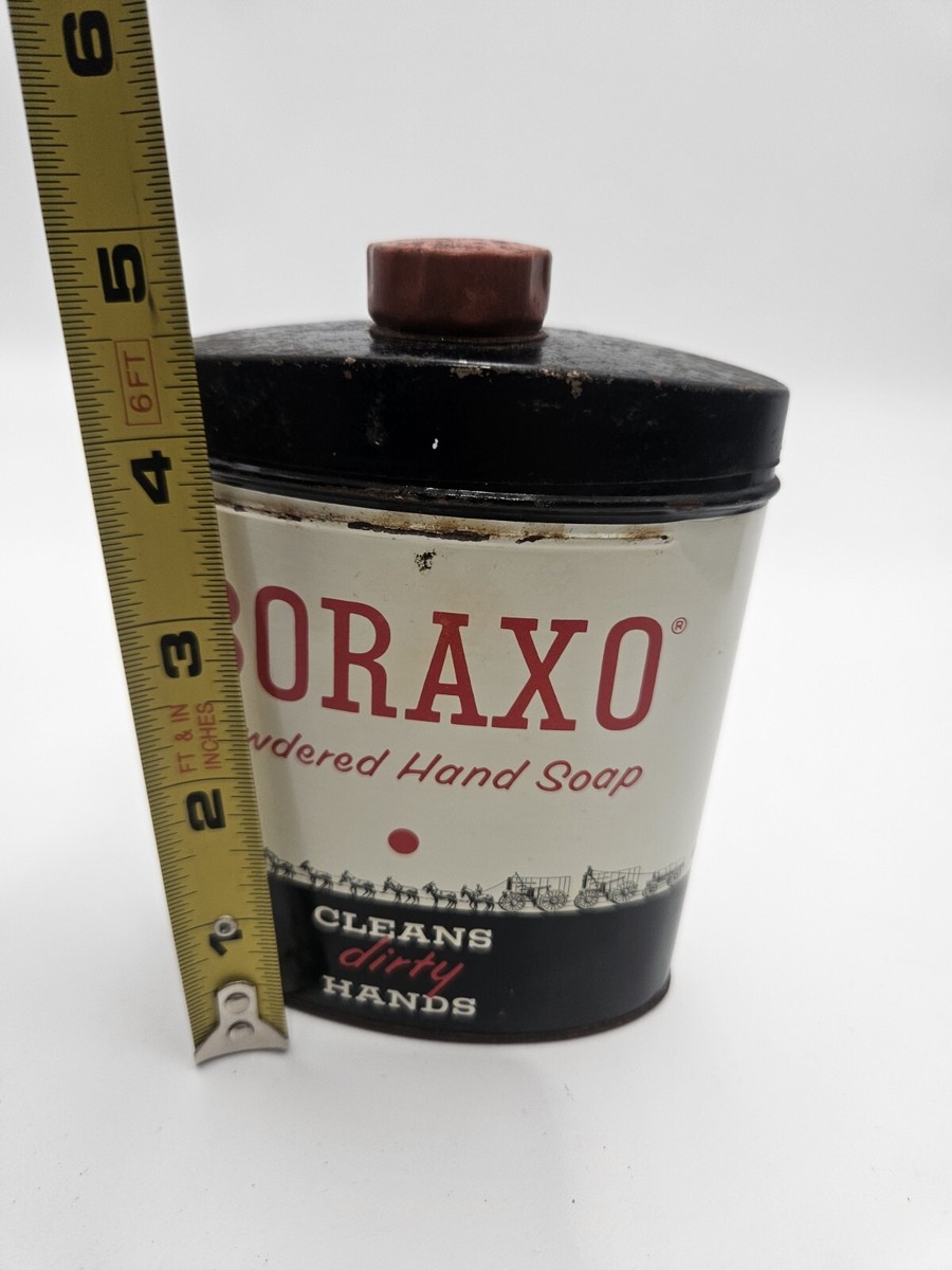 Vintage Boraxo Powdered Hand Soap Metal Tin Still Has Powder In It