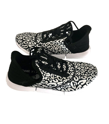 REEBOK DMX DAILYFIT Black Silver Leopard Athletic Sneakers Shoes US 6 NEW