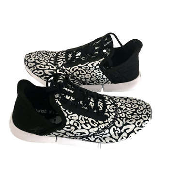 REEBOK DMX DAILYFIT Black Silver Leopard Athletic Sneakers Shoes