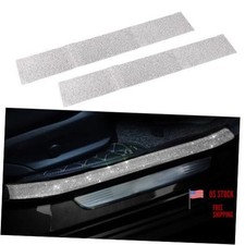 2PCS Car Door Edge Entry Guard, Bling Rhinestone Car Anti-Collision White