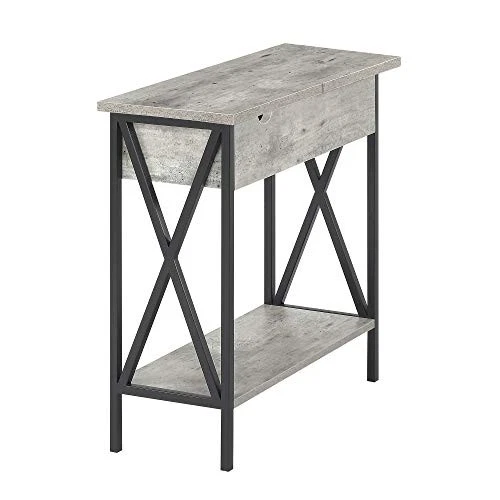 CONVENIENCE CONCEPTS TUCSON ELECTRIC FLIP TOP END TABLE - BARNWOOD/BLACK - Image 2 of 4