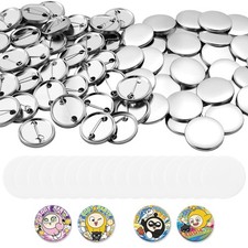 VEVOR Button Maker Supplies 200 Sets 1.25 in / 32 mm Pin Back Button Parts, with