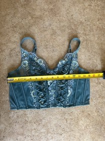 Victoria's Secret Dream Angels Blue Lace Bustier Corset Top L