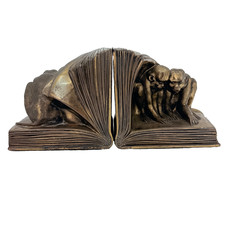 Jennings Bros JB 2462 Monkey Bookends Antique Brass Art Deco Scopes Trial Set
