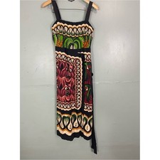 Farm Rio Coconut Tree Flow Dress Linen Blend Sundress Midi Size Medium Bird