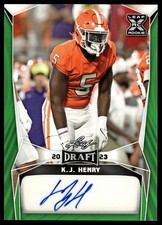 2023 Leaf Draft #BA-KJH K.J. Henry Autographs Green