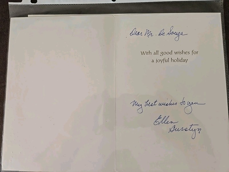 Ellen Burstyn ' Exorcist 'Film-Stage-TV.  Christmas Card Signed. Rare!