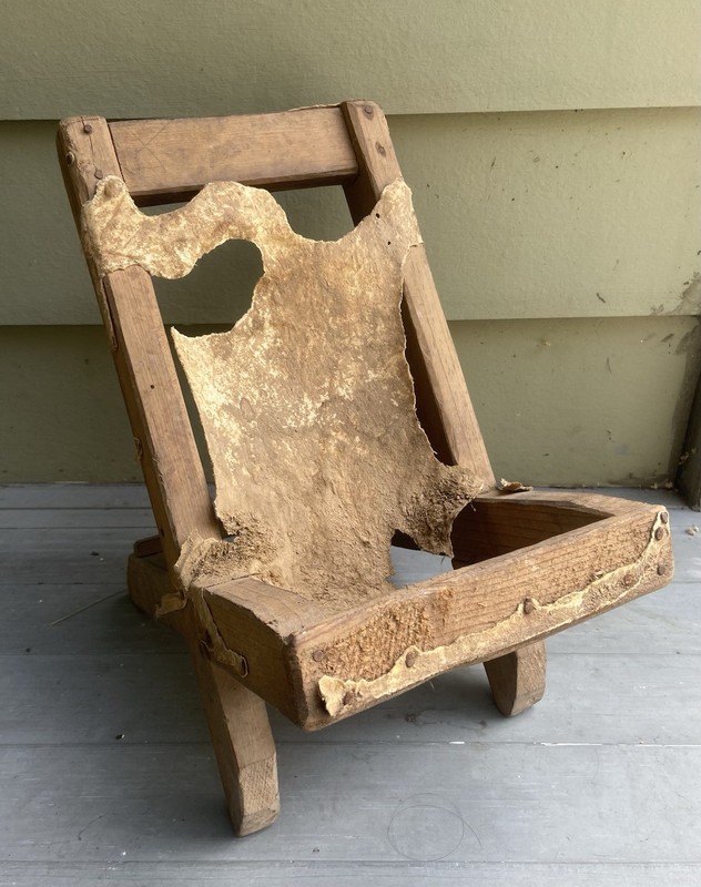Antique 19th C Butac Chair Child Size Primitive Campeachy Coast Gulf Of Mexico
