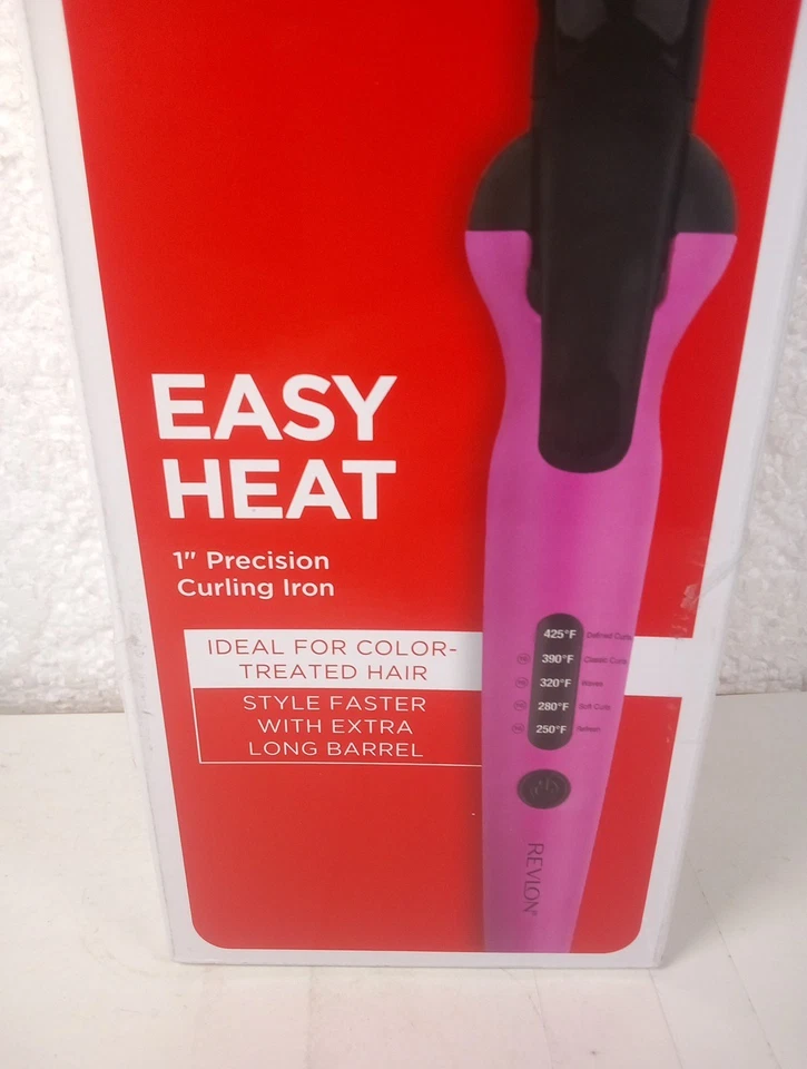 Revlon Easy Heat Precision Hair Curling Iron - 1" Extra Long Barrel - Pink - Image 2 of 4