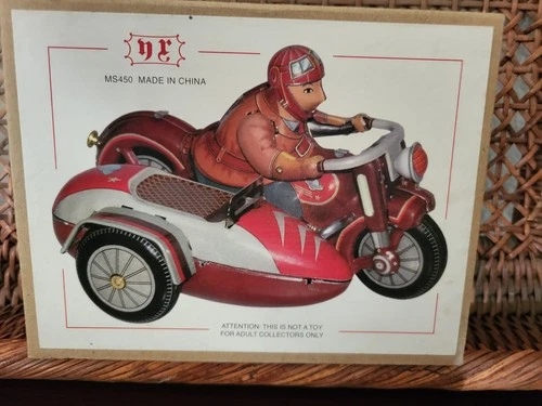 Schylling Tin Toy Motorcycle and Sidecar