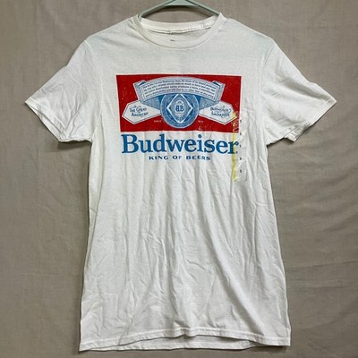 Budweiser Graphic T-Shirt Men's White King of Beers Short Sleeve Crew Neck