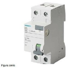 SIEMENS INTERRUTTORE DIFFERENZIALE 2 POLI 16A 10MA TIPO AC 5SV4111-0