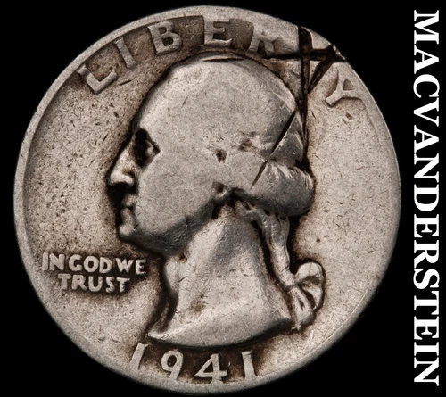 1941 Washington Quarter- Silver- Scarce Better Date No Reserve #J4159