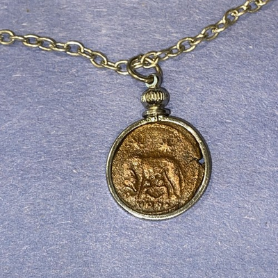 #ad Romulus amp; Remus She Wolf Roman Coin Necklace Constantine the Great $59.99