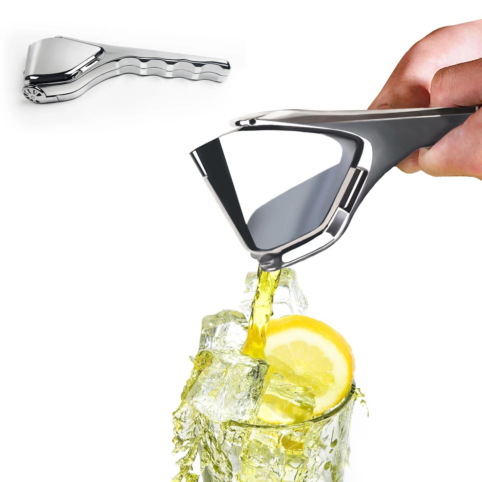 Lemon Squeezer Stainless Steel,Handheld Citrus Squeezer with Built-in Straine...