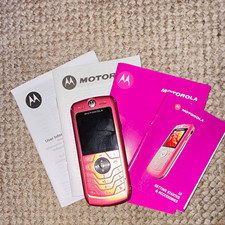Motorola L6 Pink Bar Mobile Phone 5MB Storage with Manuals/Guides