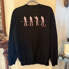 Lyle  Scott Black Wool Blend Men Golfers Embroidery Sweater Size Medium