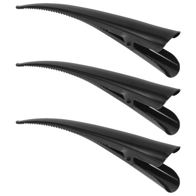 KALLORY 3pcs Alligator Hair Clips Metal Hair Clips Duckbill Hair Clamps Black Ha