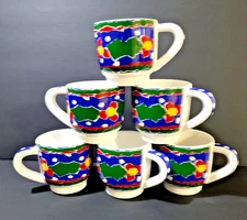 6 Porta Mugs HO HO Ho Cermaic Libby Wilkie EUC CoCo Tea Cider Cups
