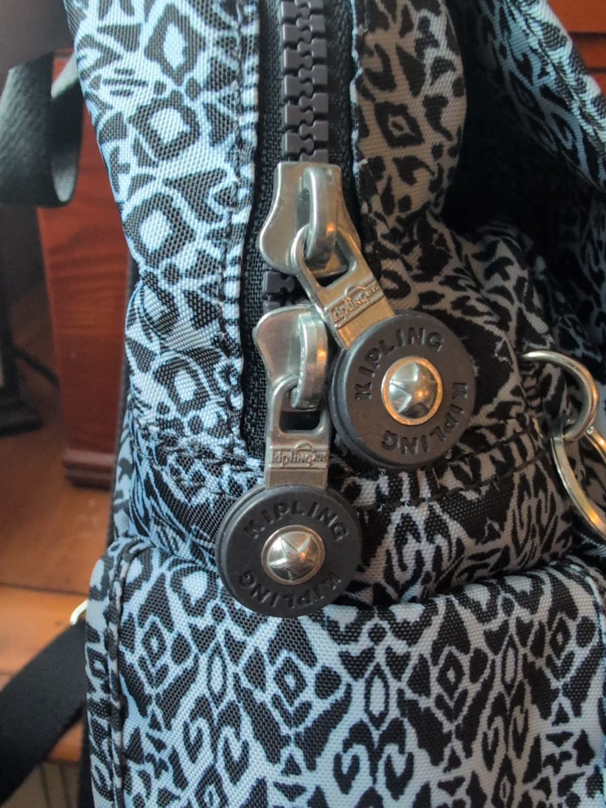 Kipling City Pack Blue Patterned Mini Backpack Ad… - image 5