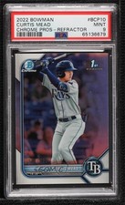 2022 Bowman Chrome Prospects Refractor /499 Curtis Mead #BCP-10 PSA 9 MINT 04cw