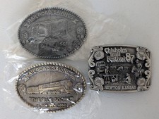 Railroad Savings  Loan 1986 and 1988 plus 1987 Chisholm Trail Belt Buckles