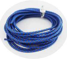 5 Yards Round Folded Bolo Braided Genuine Leather Cord for Making Bracelet  ...