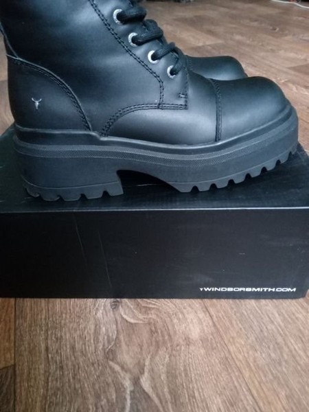 Women Windsor Smith Boots Black Leather 39