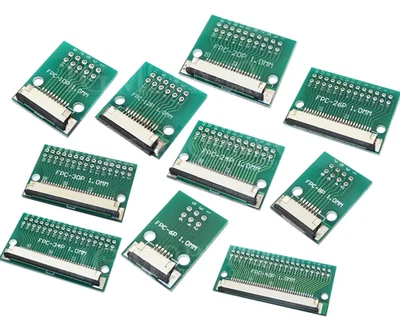 FPC/FFC Flat Ribbon wire PCB Connectors 0.5/1mm + right angle header pins